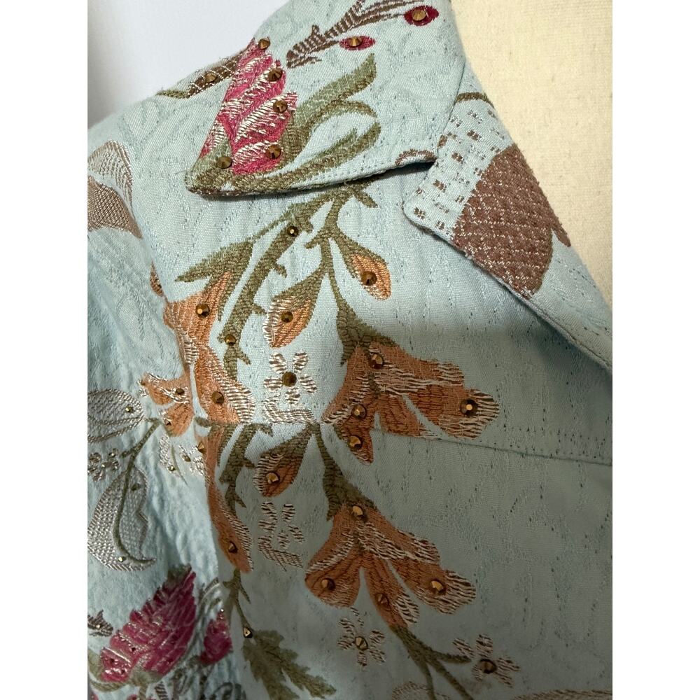 Coldwater Creek VTG Boho Floral Tapestry Embroidered Small Jacket - Picture 2 of 10